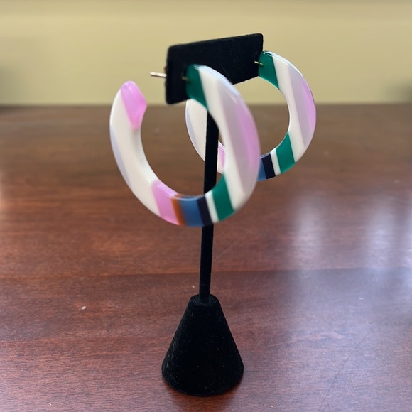 Madewell Jewelry - Colorful Striped Hoop Earrings